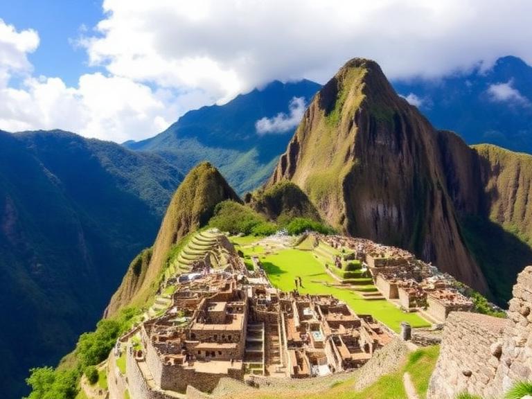 Machu Picchu in Peru with stunning mountain backdrop, ideal for travelers seeking the best time to visit.